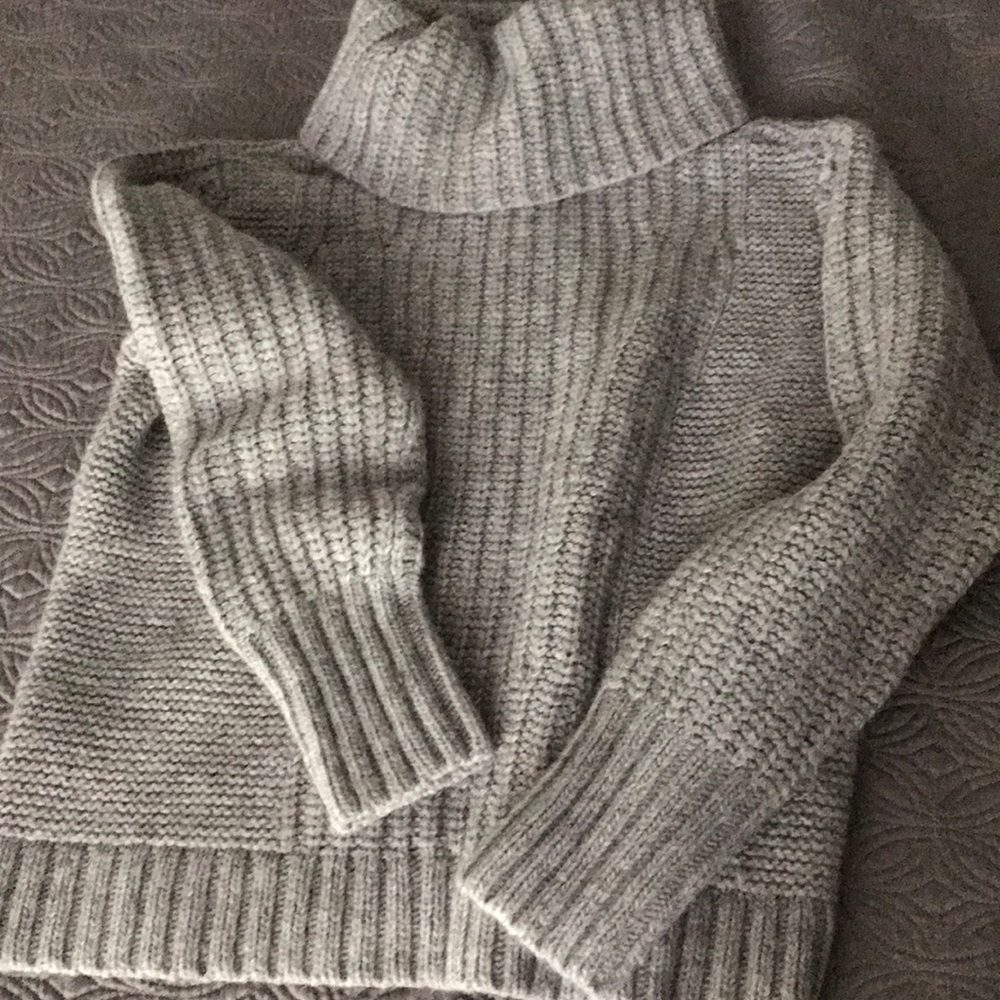 Grey knit turtleneck